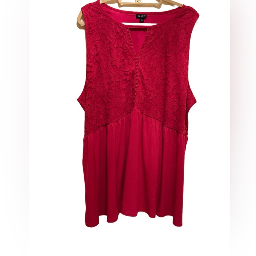 Torrid Red Lace Sleeveless Top
